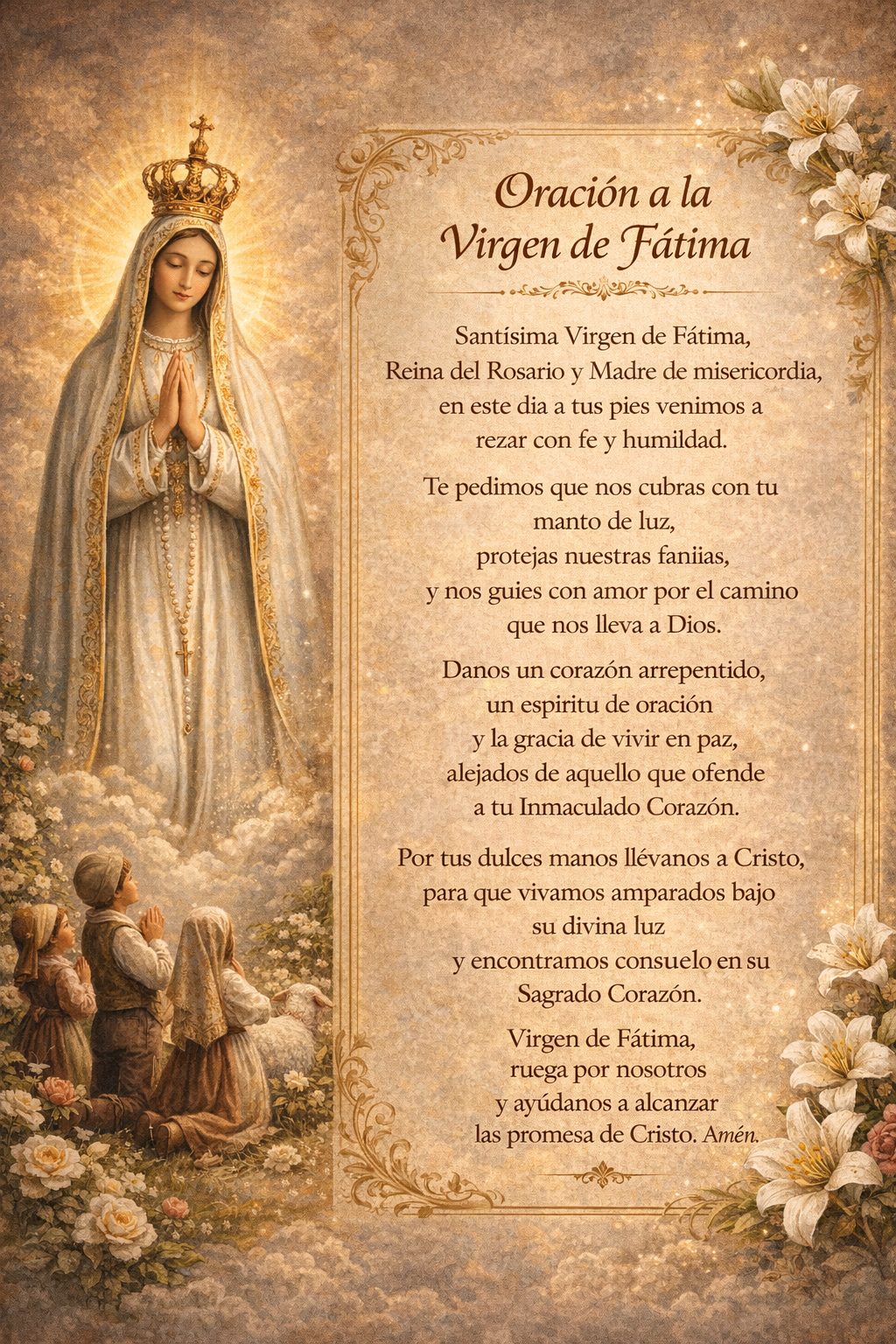 Oración a la Virgen de Fátima